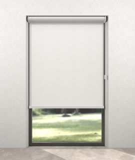 Essential electric roller blind off white