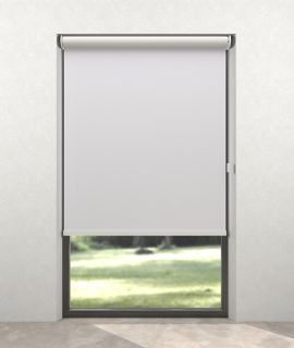 Essential blackout electric roller blind white